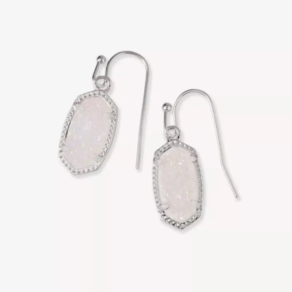 Kendra Scott Jewelry - KENDRA SCOTT Lee Silver Drop Earrings Iridescent Drusy Jewelry Brand New